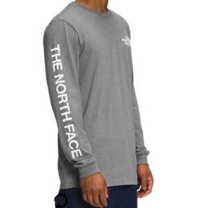 The North Face Gray Classic Long Sleeve Crew Neck Logo Sleeve Top M